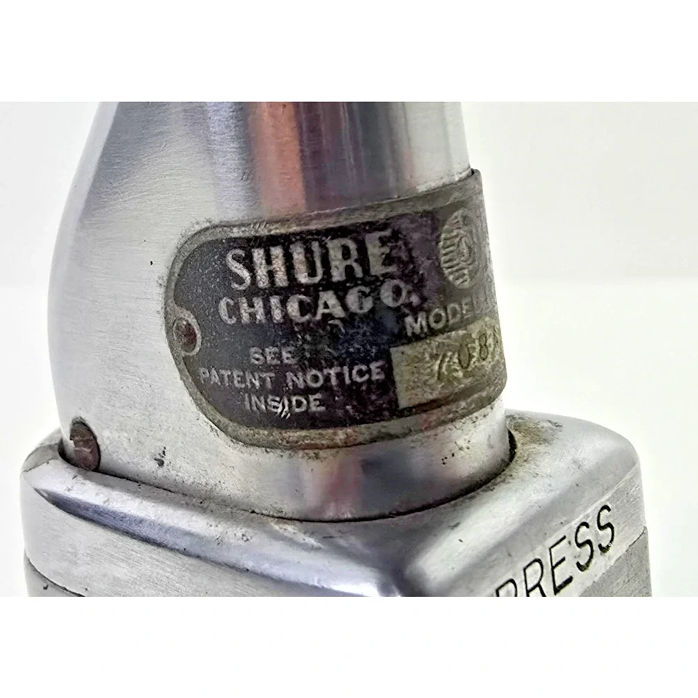 Vintage Shure 708A Crystal Microphone w S36 Stand & A85C Switch HAS SOUND